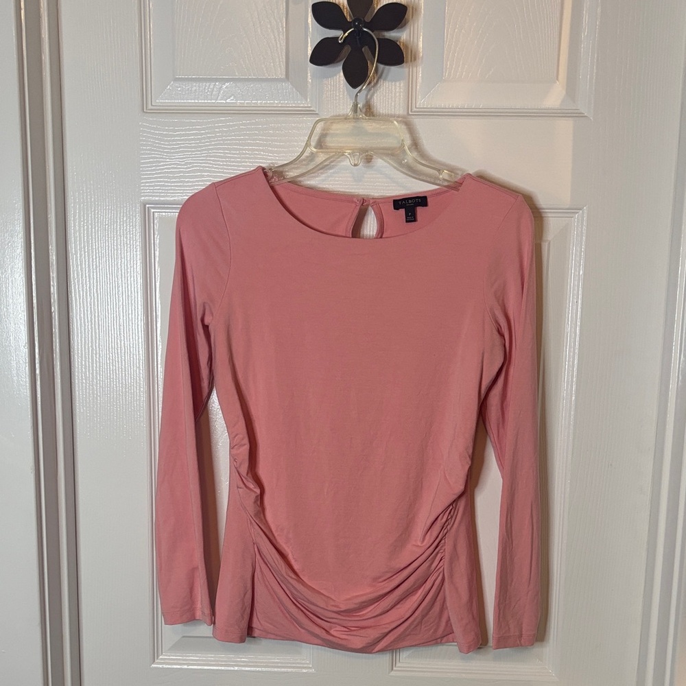 Talbots 2 pc Multicolor Fair Isle Inspired Pullover Sweater and Ruched LS Top SP - Picture 6 of 16